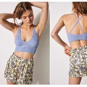 ‼️RARE‼️🎸FREE PEOPLE🎸🔥NWT🔥What's The Scoop Floral Bralette in Serenity— M/L